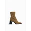 Zara SUEDE HEELED ANKLE BOOTS