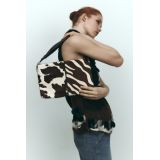 Zara ANIMAL PRINT LEATHER SHOULDER BAG