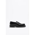 Zara SQUARE TOE LEATHER LOAFERS