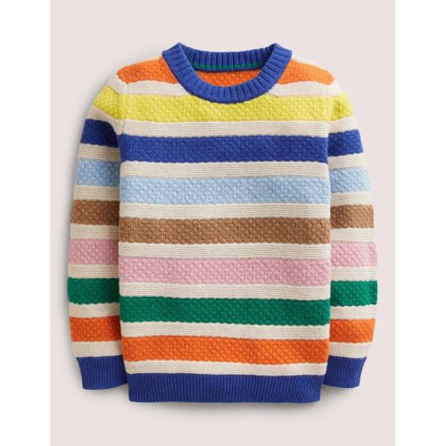 보덴 Boden Mini-me Stripe Sweater - Oatmeal Rainbow Stripe