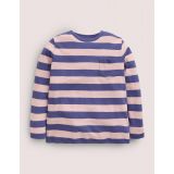 Boden Long-sleeved Washed T-shirt - Pink/Blue