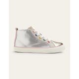 Boden Leather High Top Sneakers - Silver Rainbow