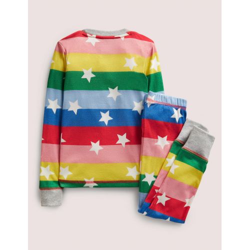 보덴 Boden Snug Glow-In-The-Dark Pajamas - Multi Rainbow Star