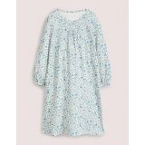 Boden Printed Long-sleeved Nightie - Ivory/Blue Ditsy Floral