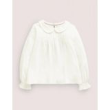 Boden Collared Jersey Top - Ivory