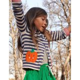 Boden Navy Stripe Pumpkin Pockets Halloween Cardigan - Navy/Ivory Stripe Pumpkins
