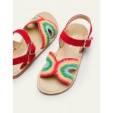 Boden Crochet Sandals - Rainbow Red