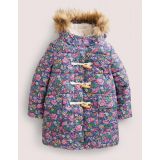 Boden Floral Fleece-Lined Hooded Puffer Jacket - Starboard Vintage Floral