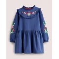 Boden Embroidered Sweat Dress - Starboard Navy