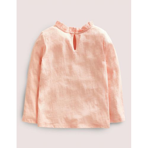 보덴 Boden LS Broderie Pocket T-shirt - Provence Dusty Pink