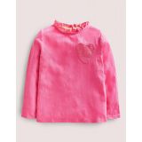 Boden LS Broderie Pocket T-shirt - Sweet William Pink