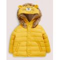 Boden Yellow Lion Hood Waterproof Puffer Jacket - Honeycomb Yellow Lion