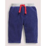 Boden Blue Draw String Jersey-lined Corduroy Pants - Starboard Blue