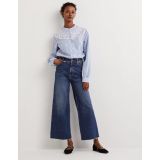 Boden High Rise Wide Leg Jeans - Mid Vintage, Beige Tint