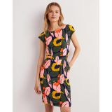 Boden Florrie Jersey Dress - French Navy, Abstract Bloom