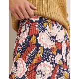 Boden Pleated Crepe Midi Skirt - Multi, Petal Stamp
