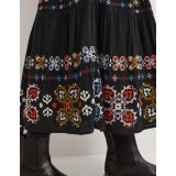 Boden Embroidered Tiered Skirt - Black Embroidery