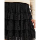 Boden Black Polka Dot Ruffle Tulle Mini Skirt - Black