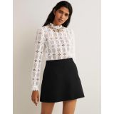Boden A-line Wool Blend Mini Skirt - Black