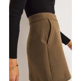Boden A-line Wool Blend Mini Skirt - Khaki