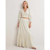 Boden Hot Holiday Maxi Skirt - Ivory Crinkle Lurex