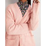 Boden Long Fluffy Cardigan - Pink Frosting