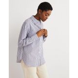 Boden Embroidered Relaxed Shirt - Metallic Clip Stripe