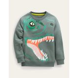 Boden Superstitch Sweatshirt - Pottery Green Dinosaur