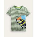 Boden Funny Applique T-shirt - Safari/Ivory Bee