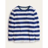 Boden Long-sleeved Washed T-shirt - Starboard/Vanilla Pod