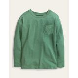 Boden Long-sleeved Washed T-shirt - Rosemary Green