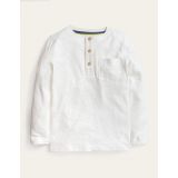 Boden Long Sleeve Henley T-shirt - White