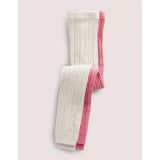 Boden 2 Pack Cable Footless Tights - Oat/Pink