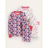 Boden Twin Pack Long Johns - Pink/Navy Hearts