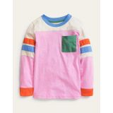 Boden Colourblock T-shirt - Lilac Chiffon Pink
