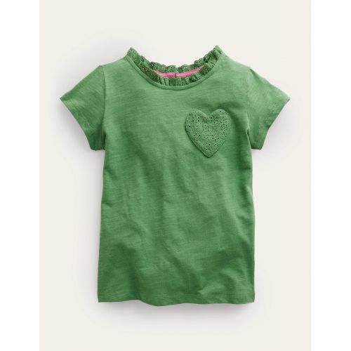 보덴 Boden Broderie Pocket T-shirt - Safari Green
