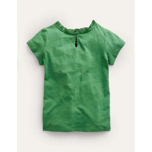 보덴 Boden Broderie Pocket T-shirt - Safari Green