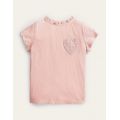 Boden Broderie Pocket T-shirt - Boto Pink