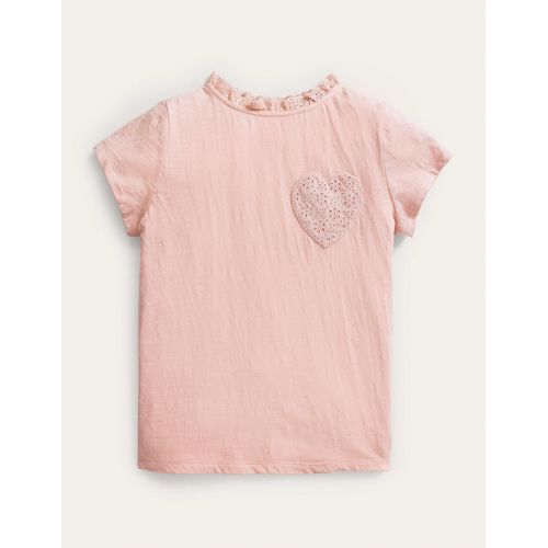 보덴 Boden Broderie Pocket T-shirt - Boto Pink