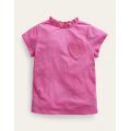 Boden Broderie Pocket T-shirt - Tickled Pink