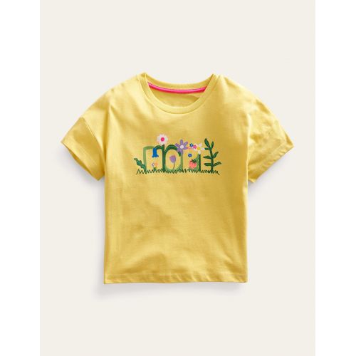보덴 Boden Printed Graphic T-shirt - Soft Lemon Hope