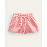 Boden Ruffle Waist Sweat Shorts - Crab Apple Pink Floral