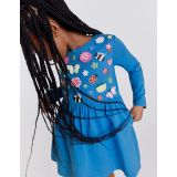 Boden Flutter Jersey Dress - Penzance Blue Floral