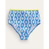 Boden High Waisted Bikini Bottoms - Penzance Blue Daisy Wave