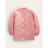 Boden Double Cloth Embroidered Top - Dusty Pink Floral