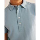 Boden Slim Fit Pique Polo - Washed Blue