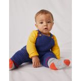 Boden Ribbed Knit Dungarees - Starboard