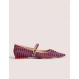 Boden Pointed Toe Mary Jane Shoes - Red/ Navy Stripe