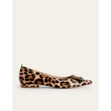 Boden Trim Detail Point Ballet Flats - Leopard