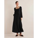 Boden Tie Detail Jersey Maxi Dress - Black